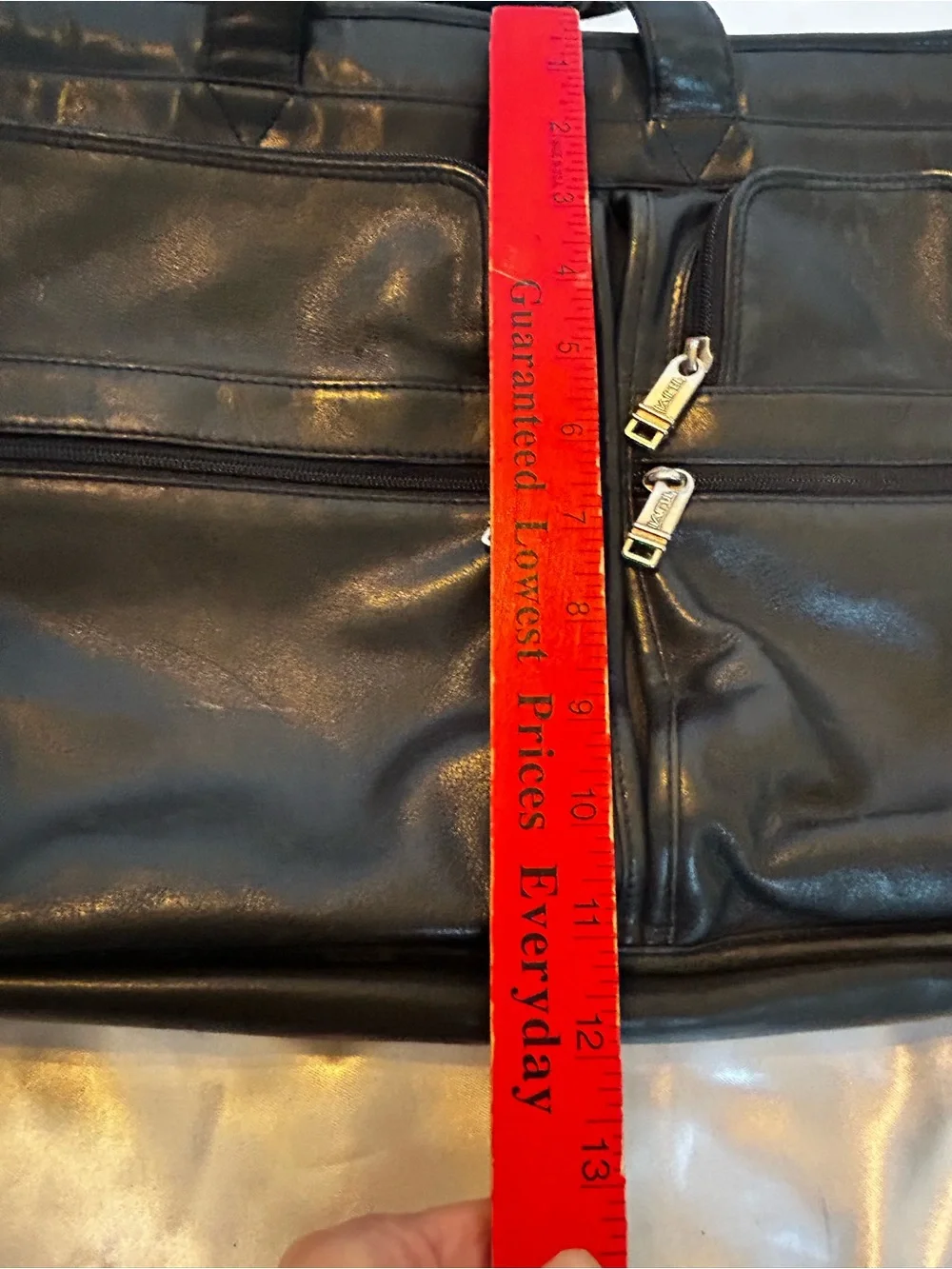 Vintage TUMI Black Leather Expandable Laptop‎ Briefcase Organizer Luggage Tag